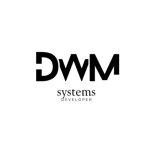 Logotipo completo DWM systems DEVELOPER em preto